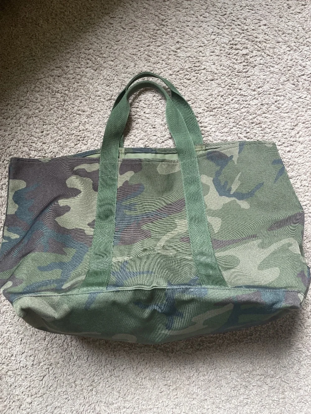 L. L. Bean XL Tote Bag Army Camo Fatigue Green